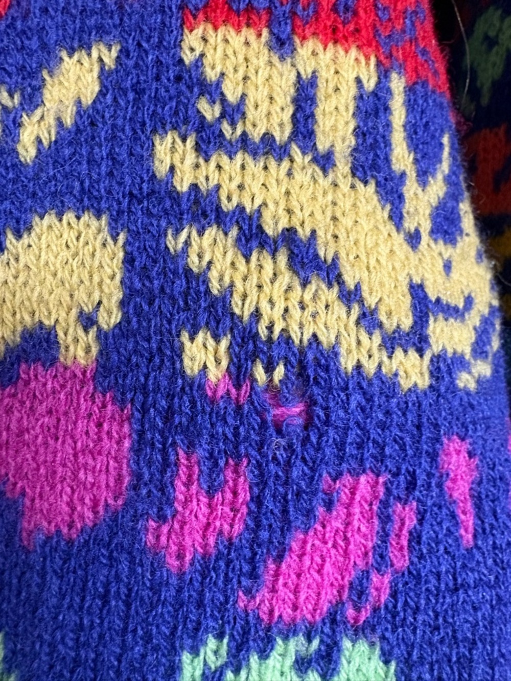 United Colors of Benetton Vintage 90s Shetland Wool Multicolor Sweater - Picture 4 of 5